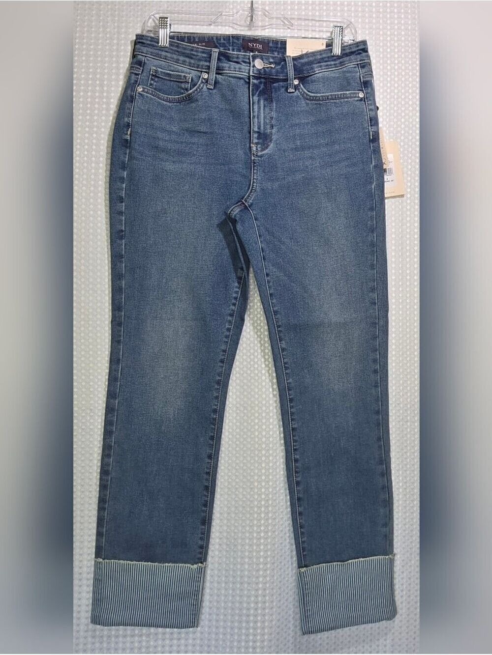 NYDJ Slim Ankle Jeans Coastal Cuff Quiet Luxury Denim NWT Sz 8 - Picture 4 of 12